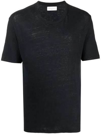 Shop Officine Generale Round Neck Short-sleeved T-shirt In Black
