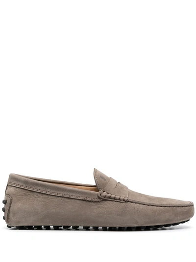 Shop Tod's Gommino Driving Shoes In Grey