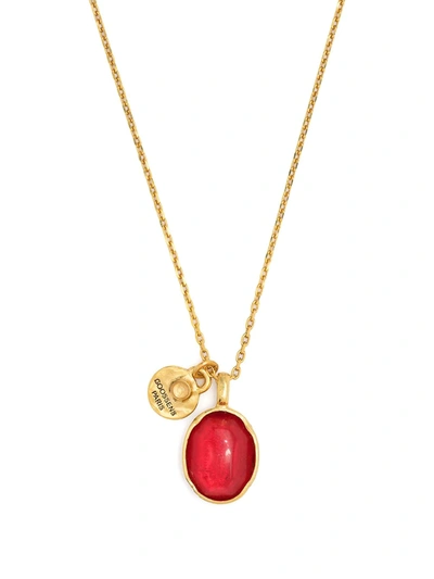Shop Goossens Talisman Cabochon Necklace In Gold