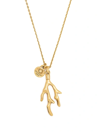Shop Goossens Talisman Coral Necklace In Gold