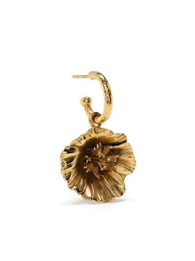 Shop Goossens Talisman Poppy Flower Single Earring In Gold
