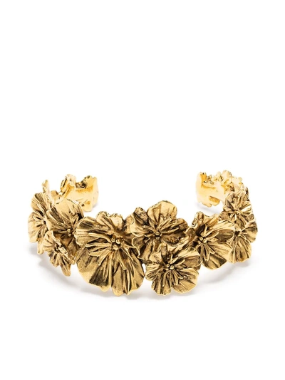 Shop Goossens Talisman Poppy Flower Bracelet In Gold