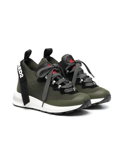 Shop Dsquared2 Lace-up Sneakers In Green