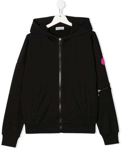 Shop Moncler Logo-patch Hoodie In Black