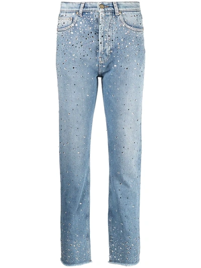 Shop Alexandre Vauthier Crystal Jeans In Blue