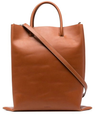 Shop Jil Sander Rectangle-shape Tote Bag In Neutrals