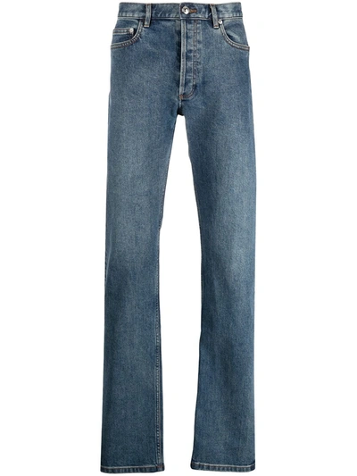 Shop A.p.c. Mid-rise Straight-leg Jeans In Blue