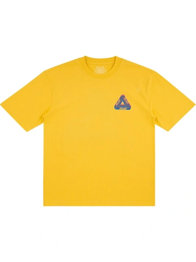 Shop Palace Tri-ferg Colour Blur Crew Neck T-shirt In Yellow