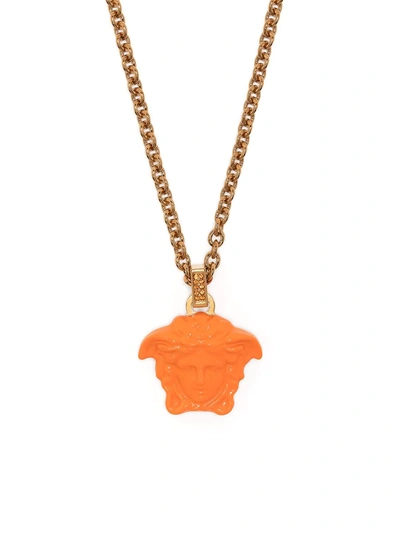 Shop Versace Medusa Chain Necklace In Gold