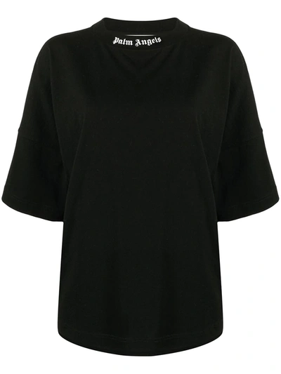 Shop Palm Angels Logo-print Oversized T-shirt In Black