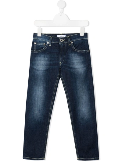 Shop Dondup Stonewashed Effect Jeans In Blue