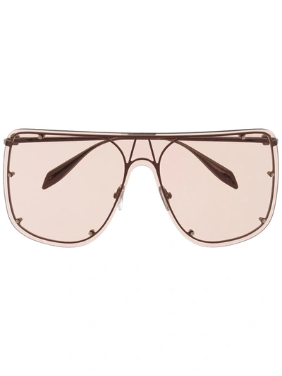 Shop Alexander Mcqueen Oversized-frame Sunglasses In Gold