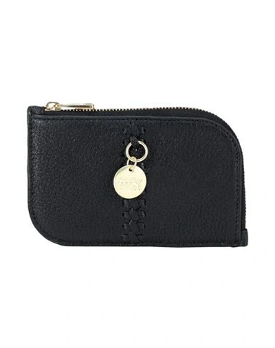 Shop See By Chloé Woman Coin Purse Black Size - Goat Skin