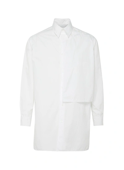 Shop Yohji Yamamoto Button Shoulder Detail Shirt In White