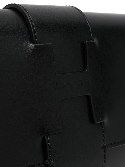 Shop Hogan Leather Shoulder Bag In Black