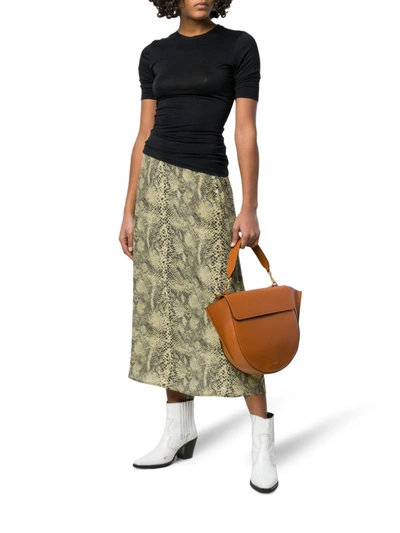 Shop Wandler Hortensia Big Leather Shoulder Bag In Brown