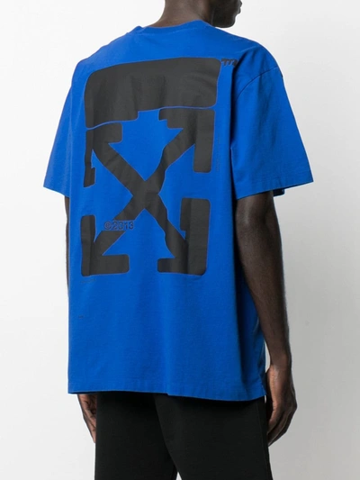 Shop Off-white Tech Marker Oversized T-shirt In Blue