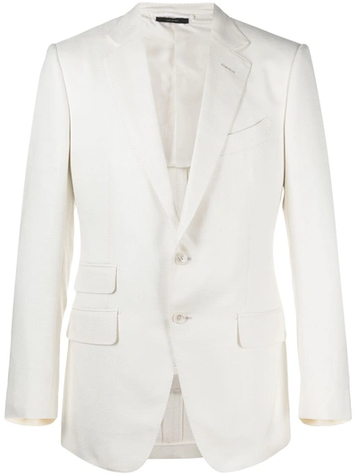 Shop Tom Ford Single-breasted Tailored Blazer In White