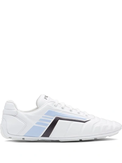 Shop Prada Rev Lace-up Sneakers In Weiss