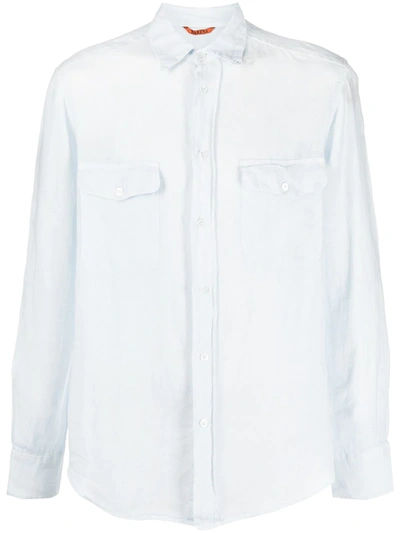 Shop Barena Venezia Chest Flap Pocket Shirt In Blue