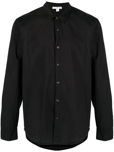Shop James Perse Standard Long-sleeve Shirt In Black