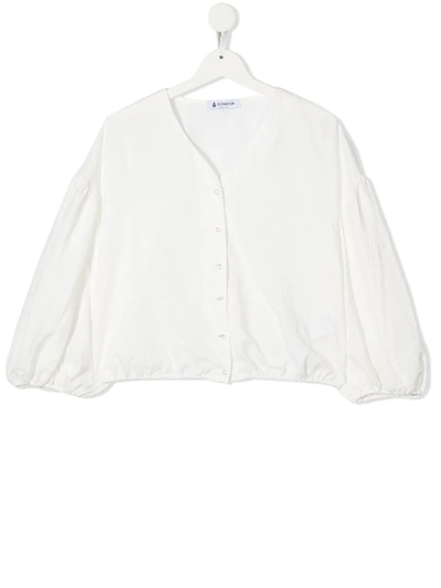 Shop Dondup Teen V-neck Knit Cardigan In White