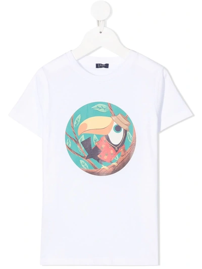 Shop Il Gufo Toucan-print Cotton T-shirt In White