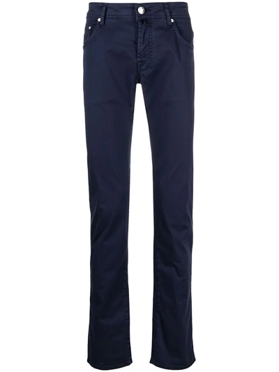 Shop Jacob Cohen Style 62 Slim Trousers In Blue