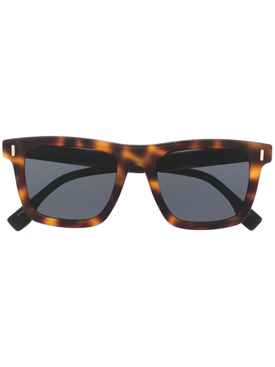 Shop Fendi Tortoiseshell-effect Sunglasses In Braun