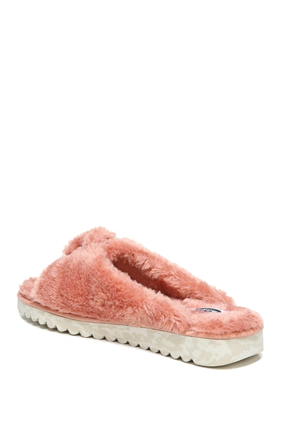 Shop Dr. Scholl's Staycay Og Faux Fur Buckle Slide Sandal In Coral Pink
