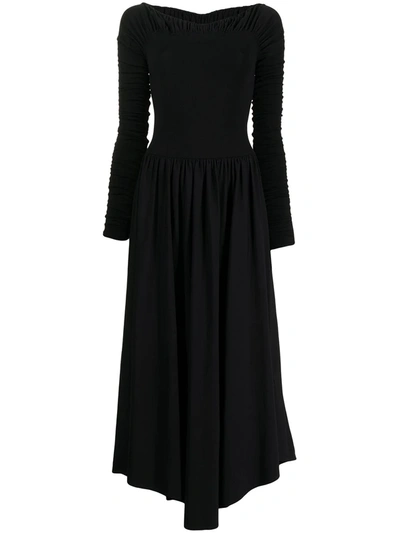 Shop Khaite Ren Ruched Dress In Black