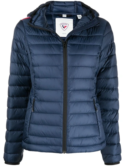 Shop Rossignol Lightweight Hooded Puffer Jacket In Blue