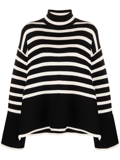 Shop Totême Signature Stripe Knitted Jumper In Black