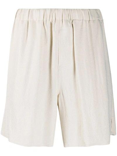 Shop Ami Alexandre Mattiussi Mid-rise Pull-on Shorts In Neutrals