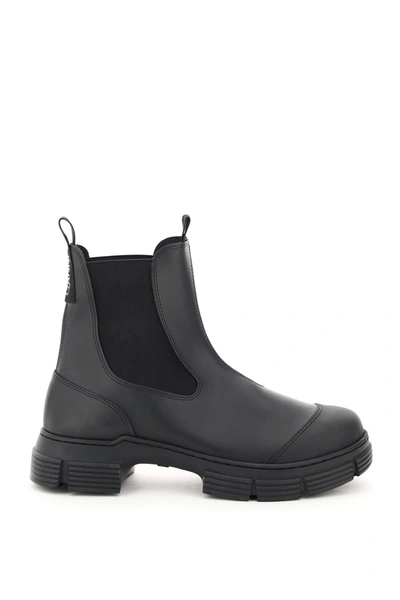 Shop Ganni Recycled Rubber Chelsea Boots In Black (black)