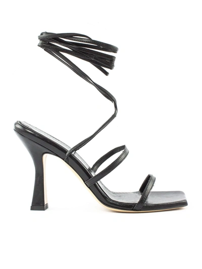 Shop Aldo Castagna Lisa Black Leather Sandals In Nero