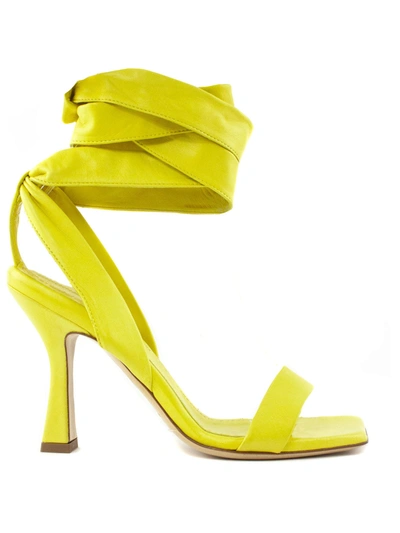 Shop Aldo Castagna Giuliana Yellow Leather Sandal In Giallo
