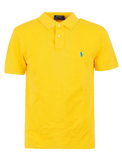 Shop Ralph Lauren Logo Embroidered Polo Shirt In Yellowfin
