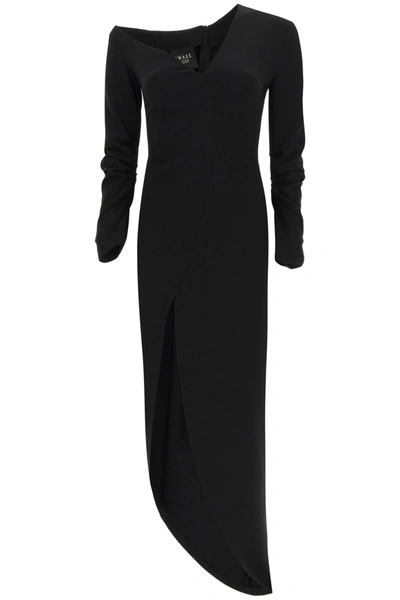 Shop A.w.a.k.e. Asymmetric Dress In Crepe Jersey In Black (black)