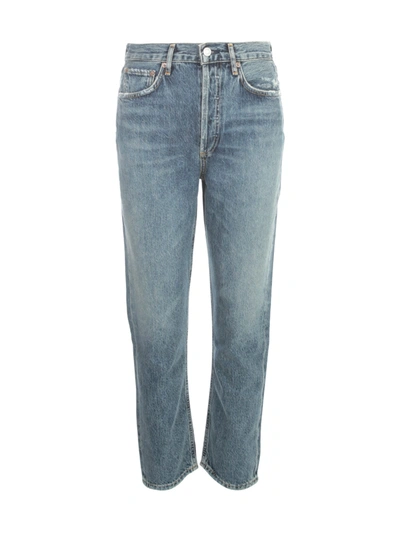 Shop Agolde Riley Cropped High Waisted Jeans In Frequency