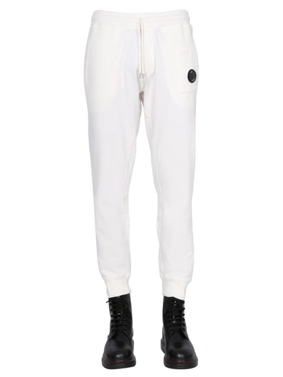 C.p. Company Cp Company Diagonal Raised Fleece Sweatpants In Bianco