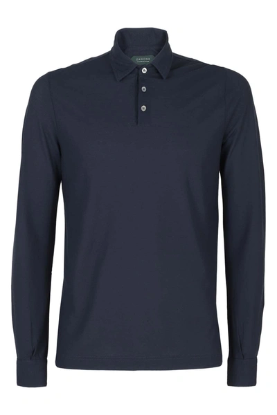 Shop Zanone Polo Shirt In Blu Aperto