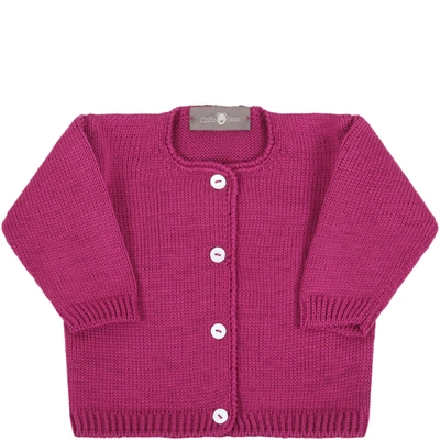 Shop Little Bear Purple Cardigan For Baby Girl In Violet