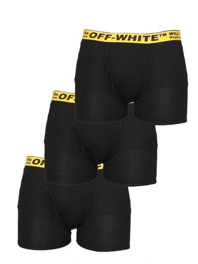 Shop Off-white Pack Of Three Boxers In Black