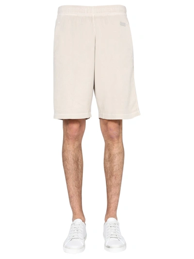 Shop Z Zegna Bermuda With Elasticated Waist In Beige