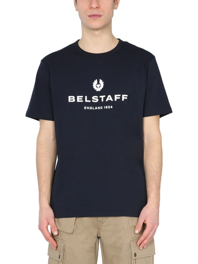 Shop Belstaff Crew Neck T-shirt In Blue
