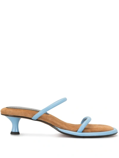 Shop Proenza Schouler Strappy Slip-on Leather Sandals In Blue