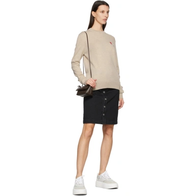 Shop Ami Alexandre Mattiussi Off-white Ami De Coeur Sweater In 263 Argile