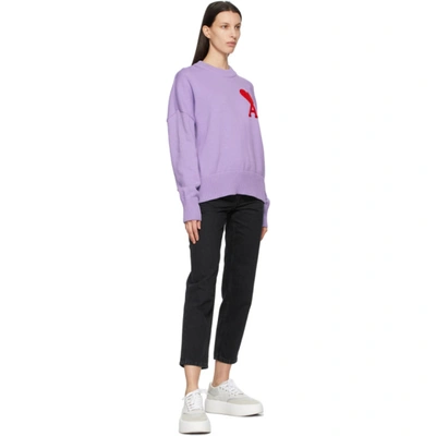 Shop Ami Alexandre Mattiussi Purple Oversize Ami De Coeur Sweater In 504 Lila