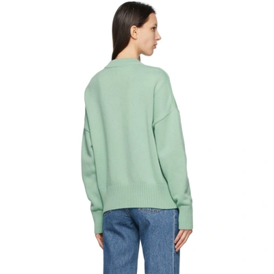 Shop Ami Alexandre Mattiussi Green Oversize Ami De Coeur Sweater In 303 Green Aqua